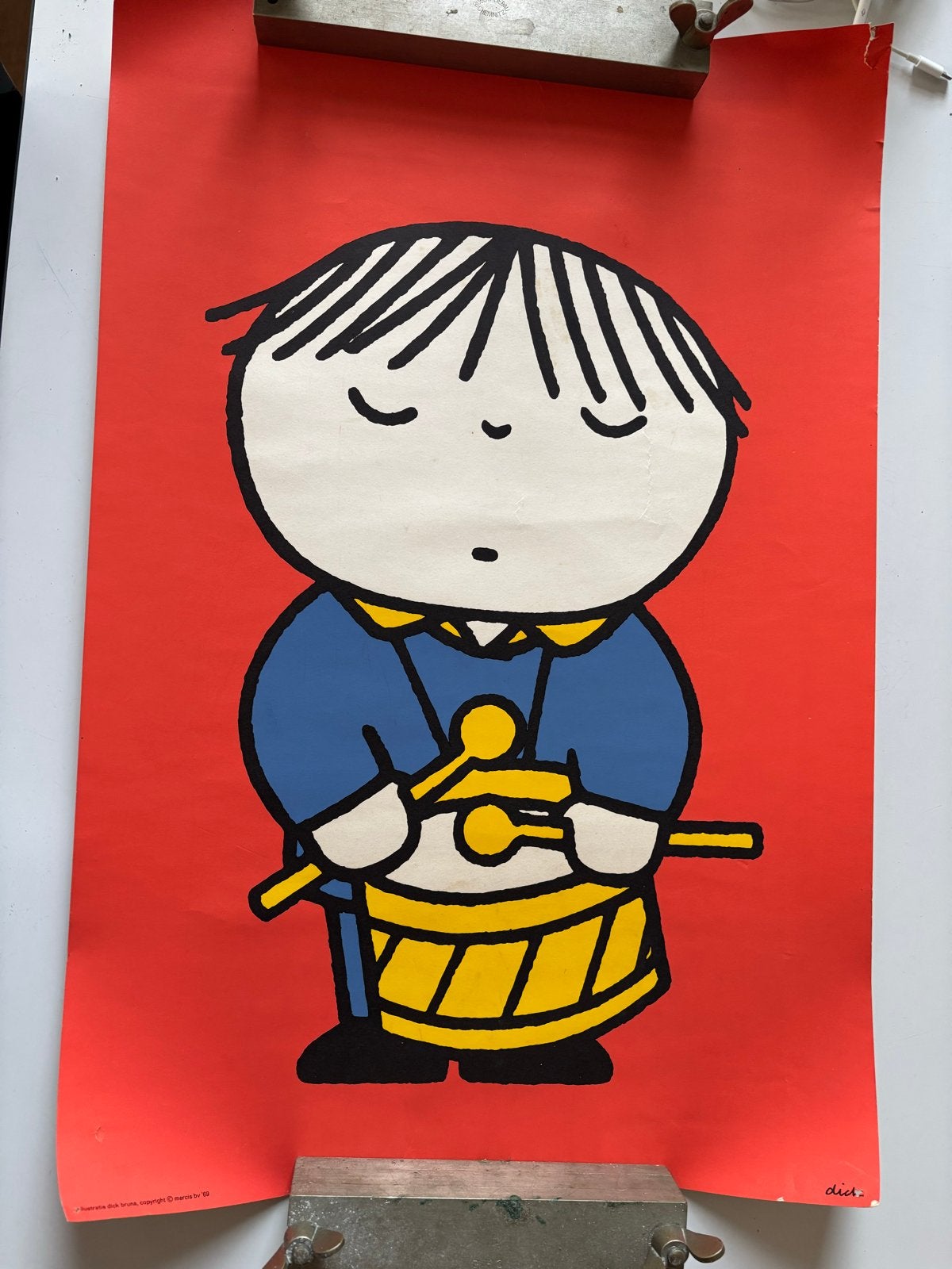 Originele zeefdruk poster Nijntje Dick Bruna Mercis bv 1969, Verzamelen, Ophalen of Verzenden, A1 t/m A3, Overige onderwerpen