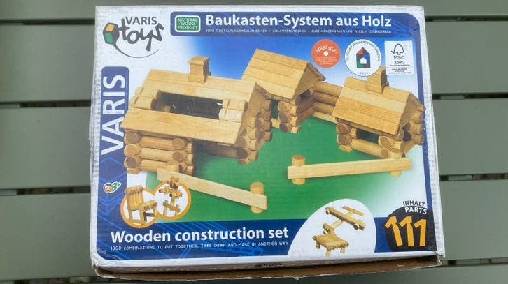 VARIS Toys Houten Constructieset - 111 Delen, Ophalen of Verzenden, Zo goed als nieuw, Overige merken