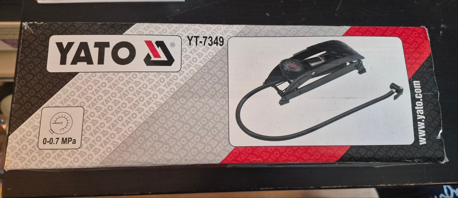 YATO YT-7349 Voetpomp met Drukmeter, Ophalen of Verzenden, Drukmeter, Nieuw