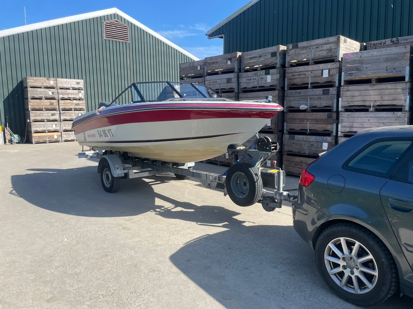 Invader Speedboot 115PK met trailer, Ophalen, Gebruikt