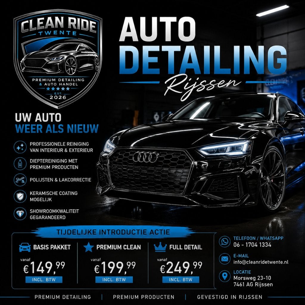 CLEAN RIDE TWENTE – PREMIUM AUTO DETAILING, Diensten en Vakmensen, Auto en Motor | Poetsers en Wassers, Geurverwijdering