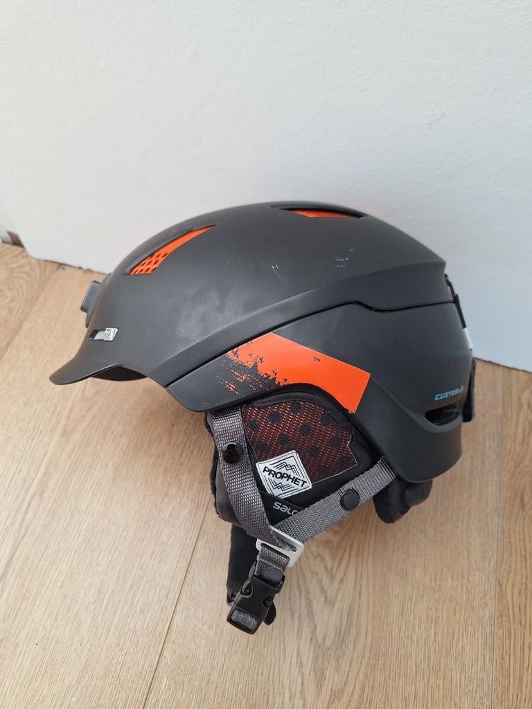 Salomon Prophet Custom Air skihelm - Zwart/Oranje, Sport en Fitness, Skiën en Langlaufen, Gebruikt, Overige typen, Skiën, Salomon