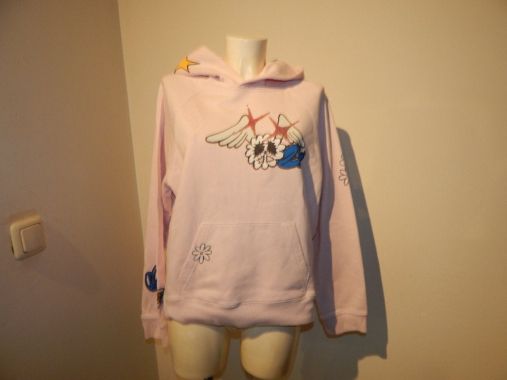 Zadig & Voltaire roze hoody merk opdrukken steentjes S, Zadig & voltaire, Verzenden, Roze, Maat 36 (S)
