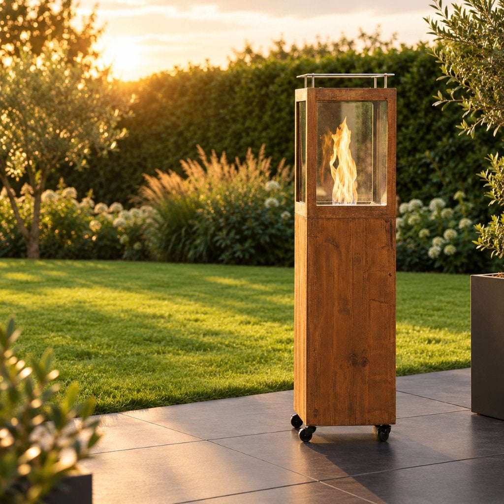 Pellet Terrasverwarmer Cortenstaal, Tuin en Terras, Verzenden, Nieuw, Vloer, Draaibaar