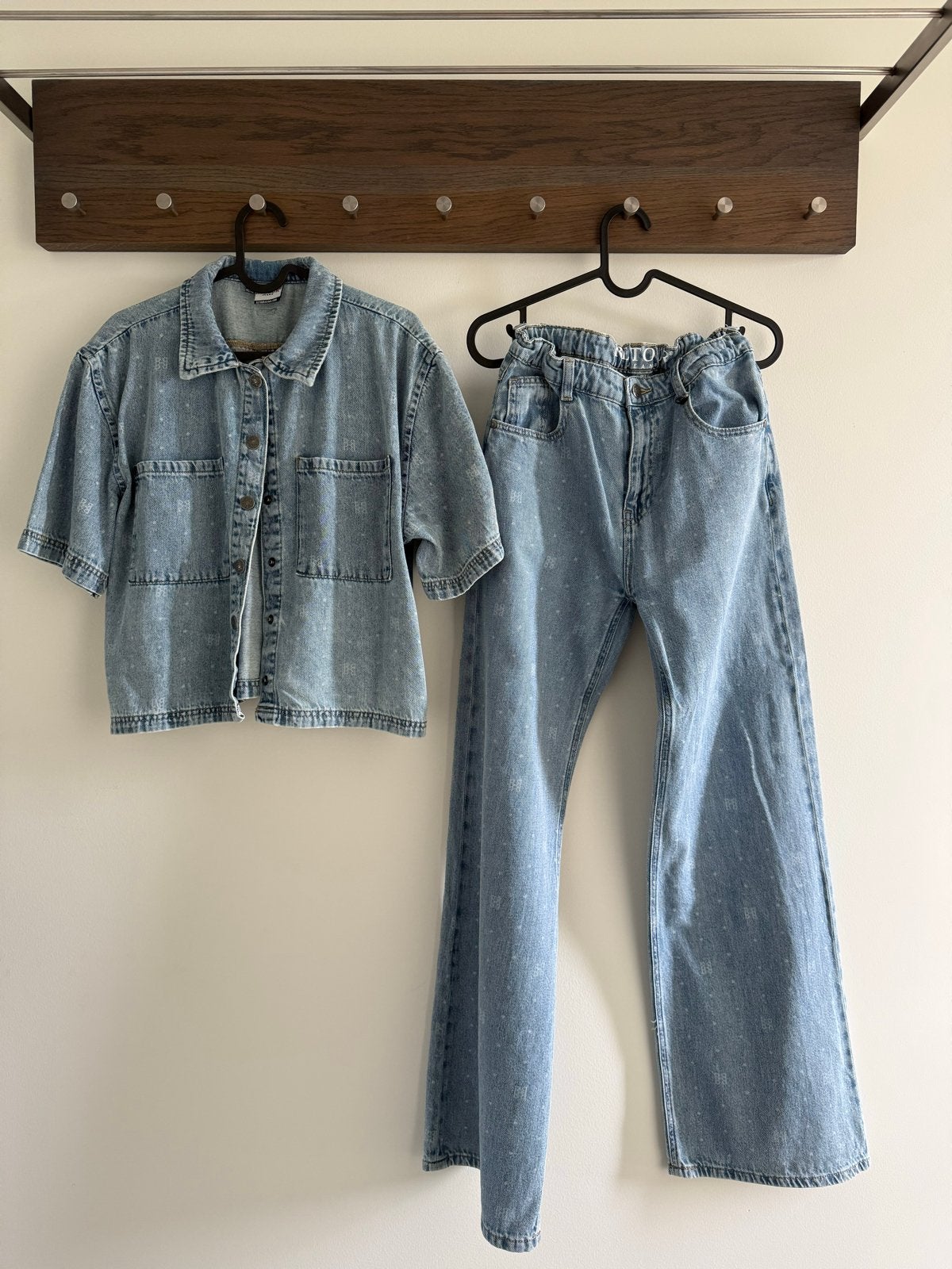 Trendy Jeansset Retour maat 176 (valt kleiner), Ophalen of Verzenden, Zo goed als nieuw, Meisje, Setje
