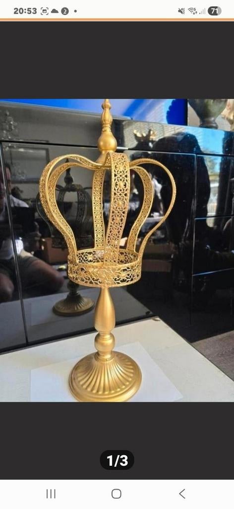 Gouden Kroon Decoratie - Elegant en Koninklijk, Nieuw, Ophalen of Verzenden, Klassiek, Goud