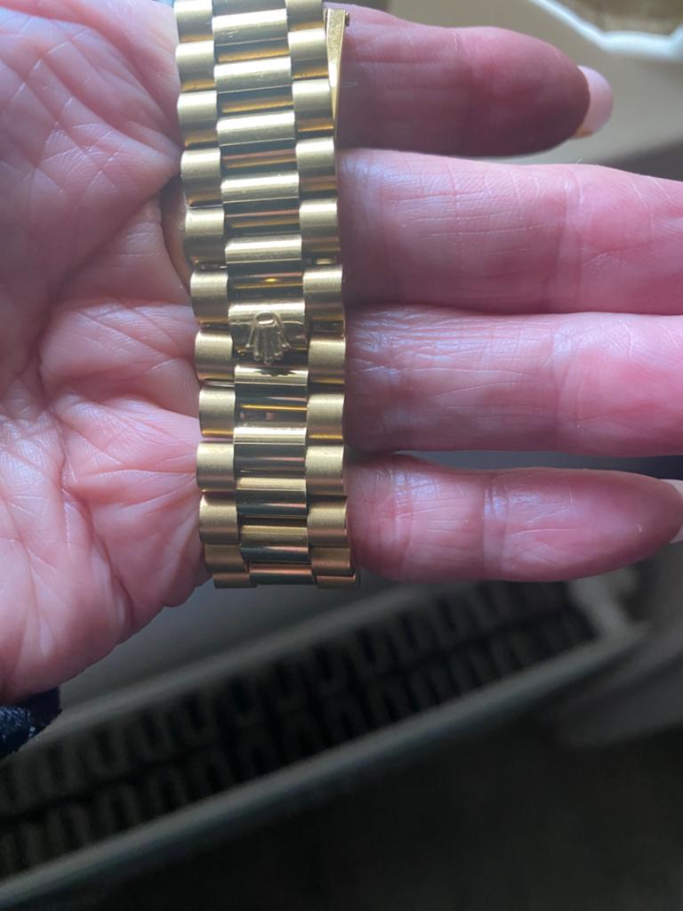 Rolex date just  ,geel goud , zwarte wijzer plaat ., Rolex, Polshorloge, Nieuw, Ophalen of Verzenden