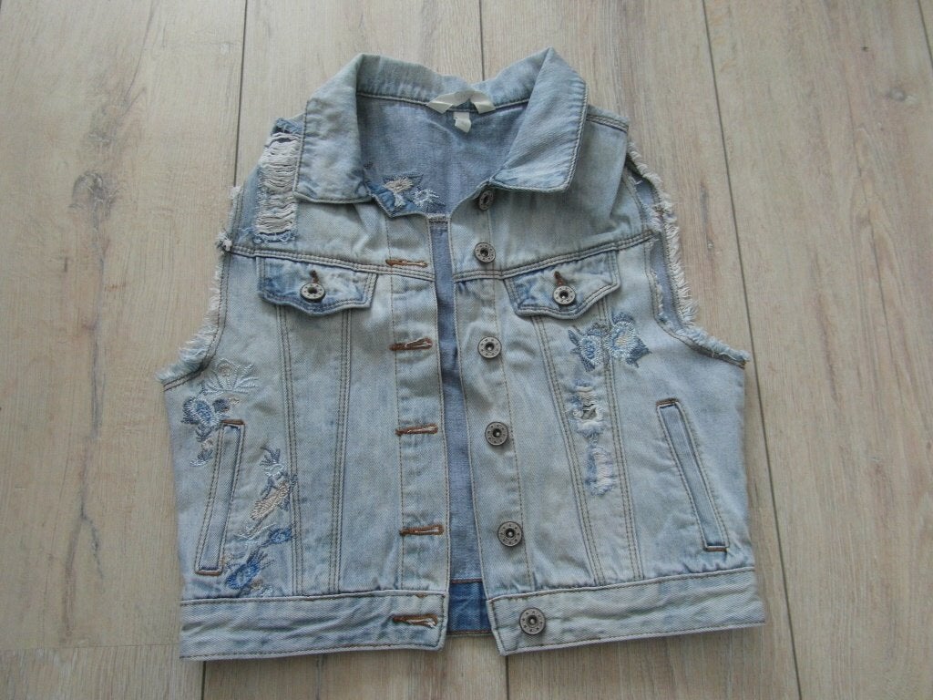 OVS - Stoer lichtblauw spijker hesje - XS, Blauw, Ophalen of Verzenden, Zo goed als nieuw, Maat 34 (XS) of kleiner