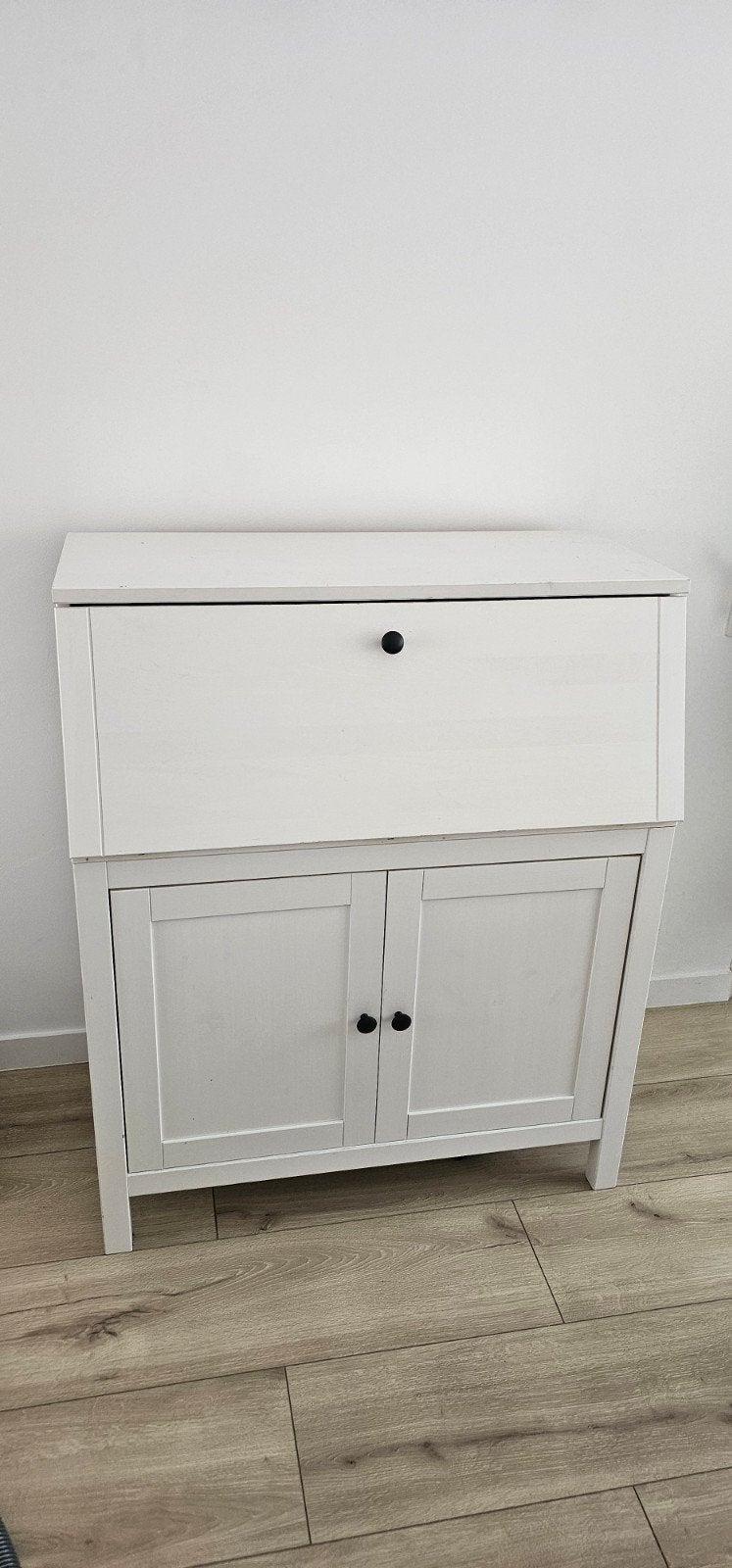 Witte secretaire/bureau met opbergruimte, Ophalen, Gebruikt, Modern, Scandinavisch