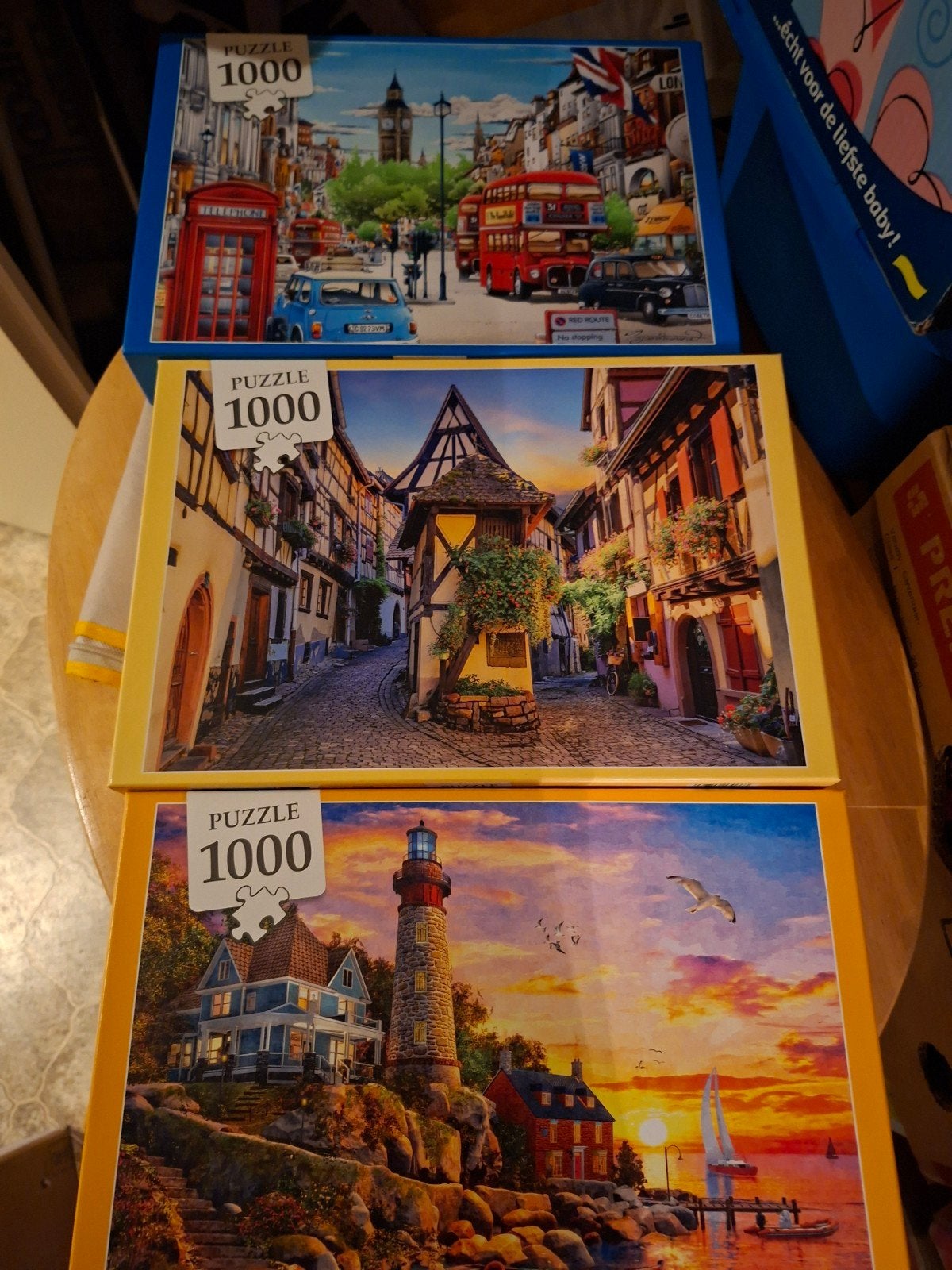 3 Legpuzzels 1000 stukjes, Ophalen of Verzenden, 500 t/m 1500 stukjes, Zo goed als nieuw