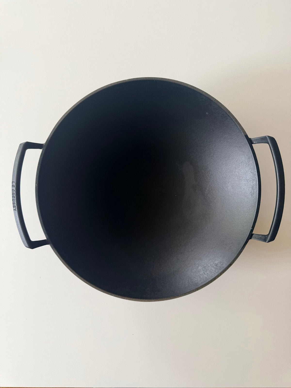 Le Creuset Wok - Gietijzeren Wokpan met Deksel, Ophalen, Gebruikt, Gietijzer, Met deksel
