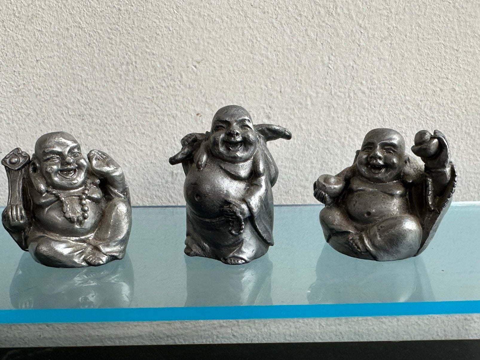 Oud tin Geluks beeldjes Boeddha’s P/ st of 1 koop, Ophalen of Verzenden
