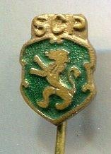 Sporting Lissabon groen op koper voetbal speldje ( P_144 ), Verzenden, Zo goed als nieuw, Stad of Land, Speldje of Pin