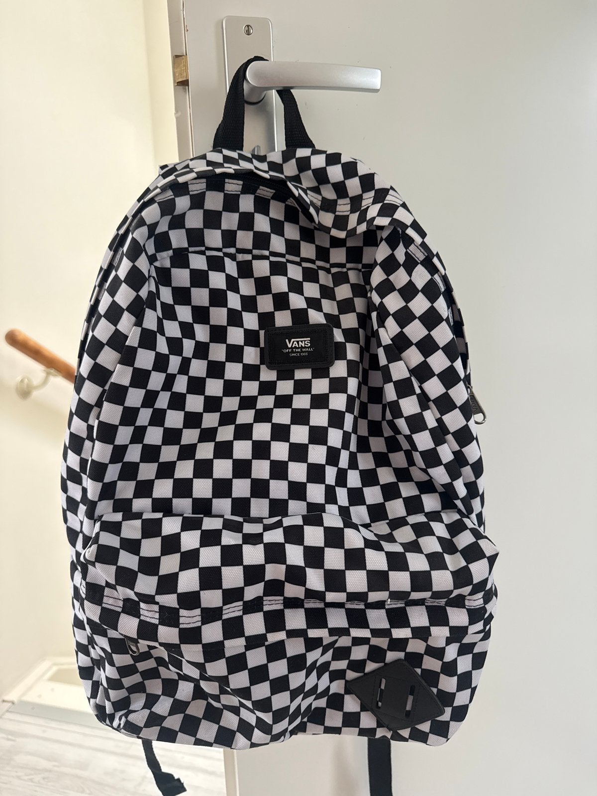Vans Rugzak Zwart-Wit Geblokt - Stijlvol en Praktisch, Ophalen of Verzenden, Gebruikt, 25 tot 40 cm, Overige merken