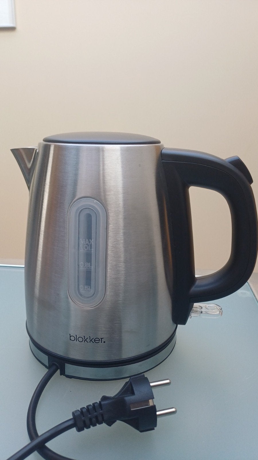 Blokker Waterkoker RVS 1 Liter, zo goed als nieuw, 1 tot 2 liter, Ophalen of Verzenden, Zo goed als nieuw, Rvs
