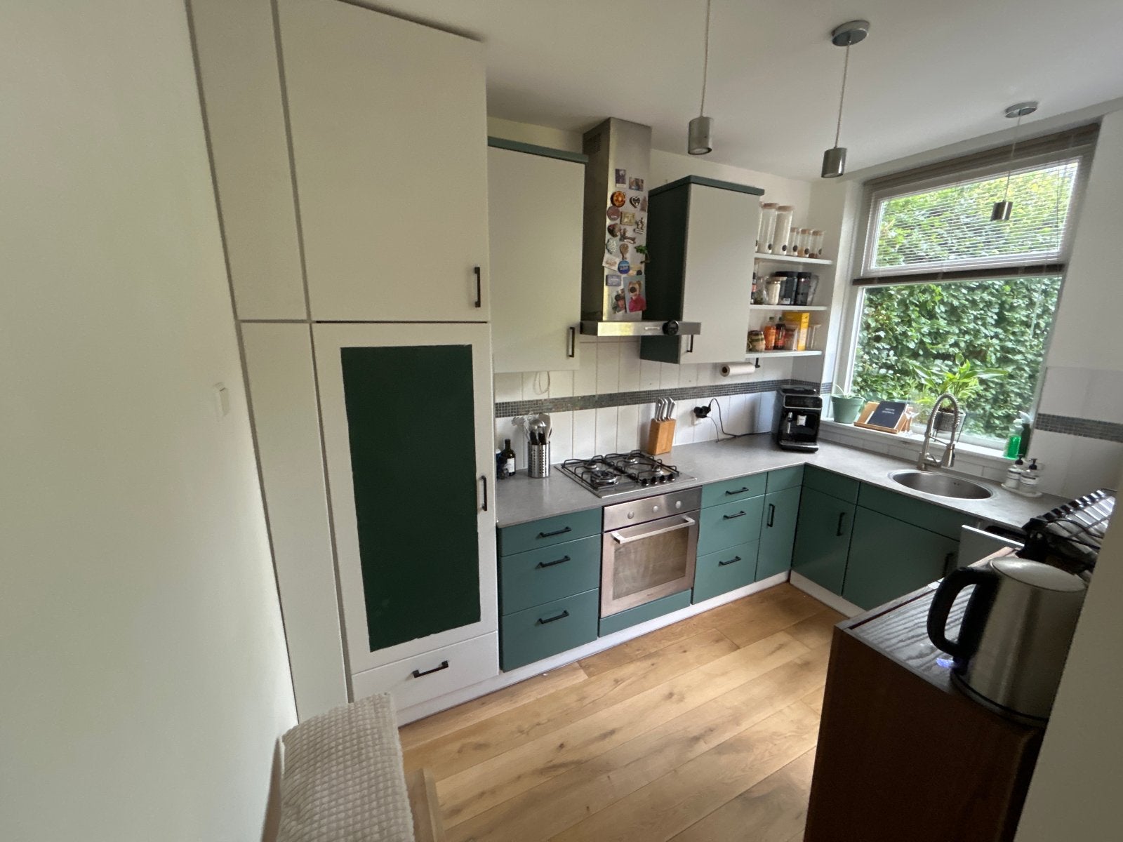 Complete Keuken met Apparatuur, Huis en Inrichting, Keuken | Complete keukens, Ophalen, Zo goed als nieuw, Wit, Hoekkeuken