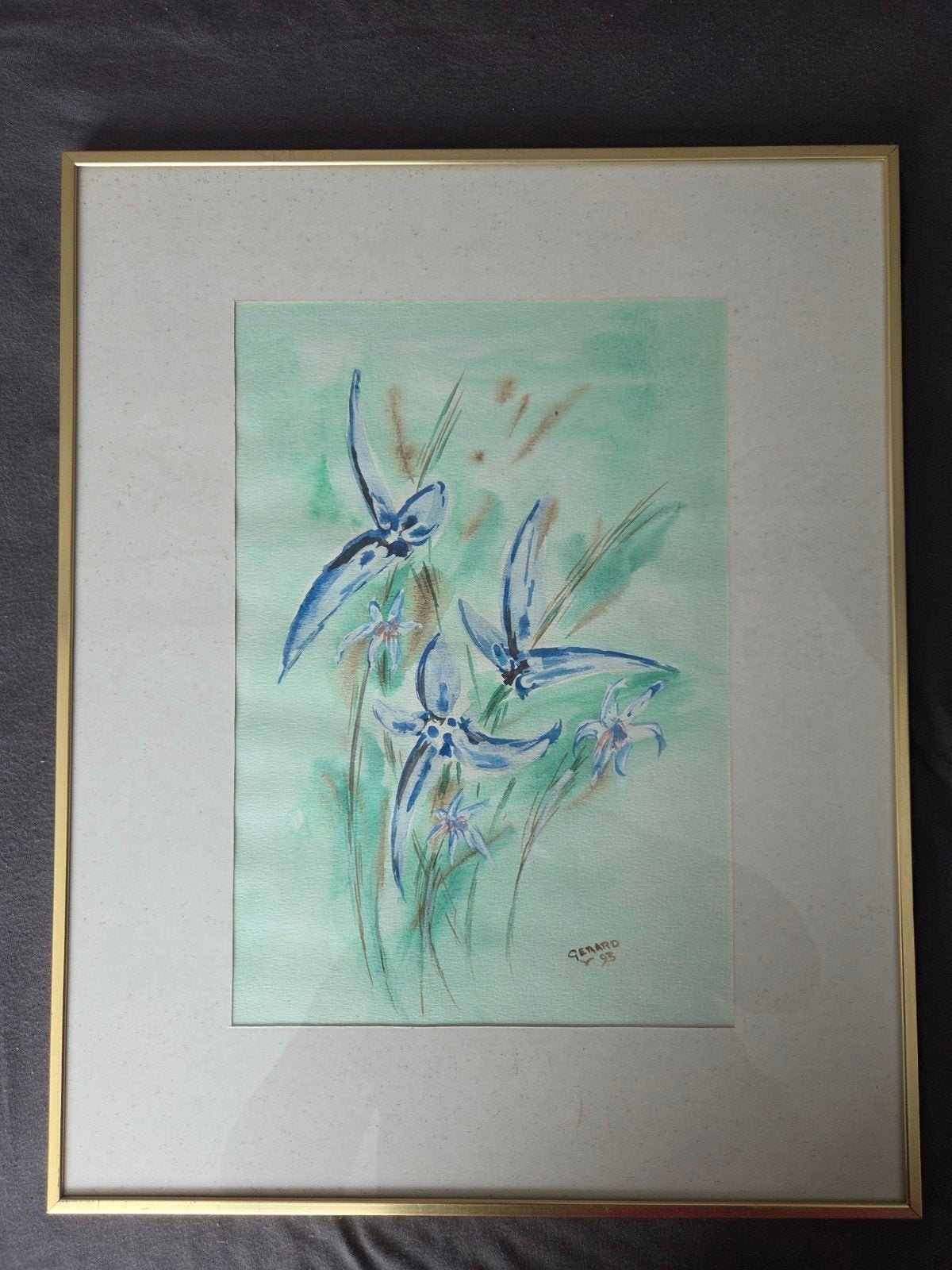 Aquarel Bloemenstilleven "Gerard '93", Antiek en Kunst, Kunst | Schilderijen | Modern, Ophalen, Aquarel, Bloemen, Papier/karton
