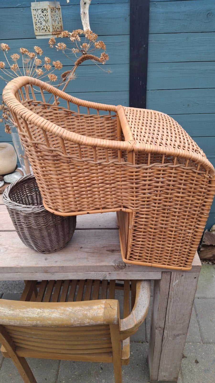Vintage Rotan Kinderstoel voor Fietsendrager, Ophalen, Gebruikt, Achterzitje