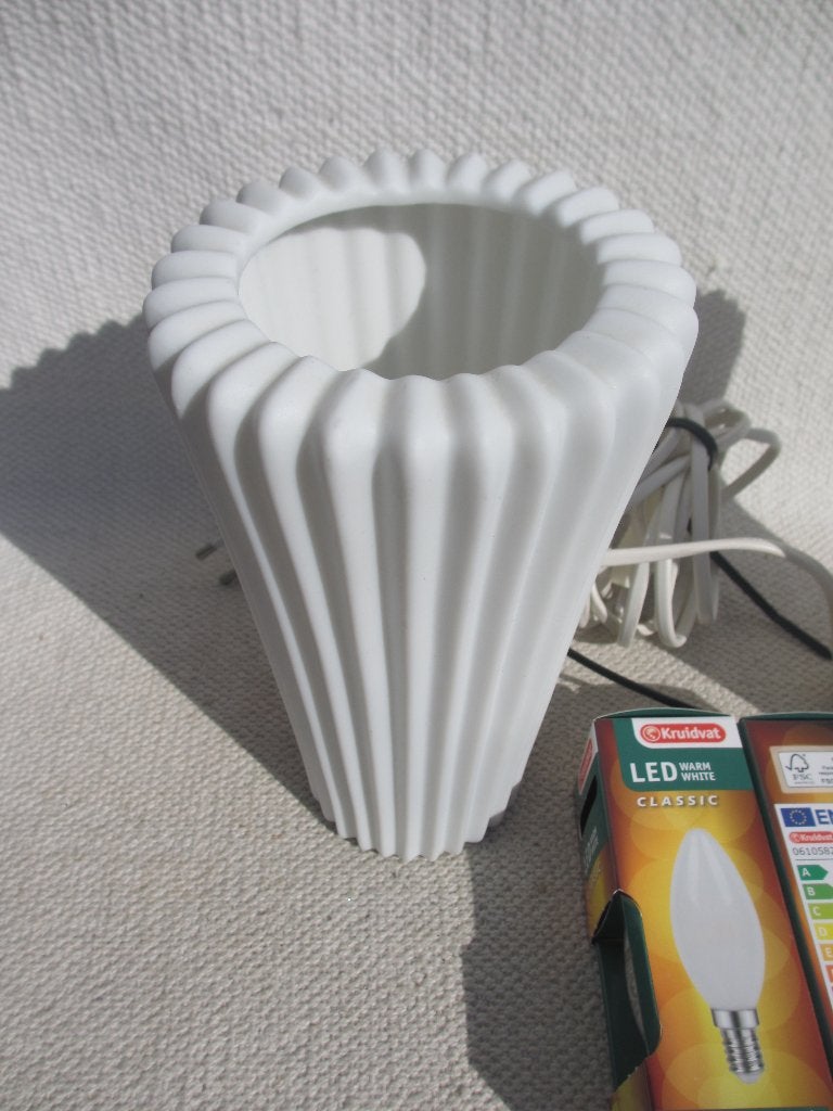 SET van 2 stuks Vintage" Bista " Ikea plissé tafellampjes, Vintage, 20 cm, Keramiek, Met schakelaar