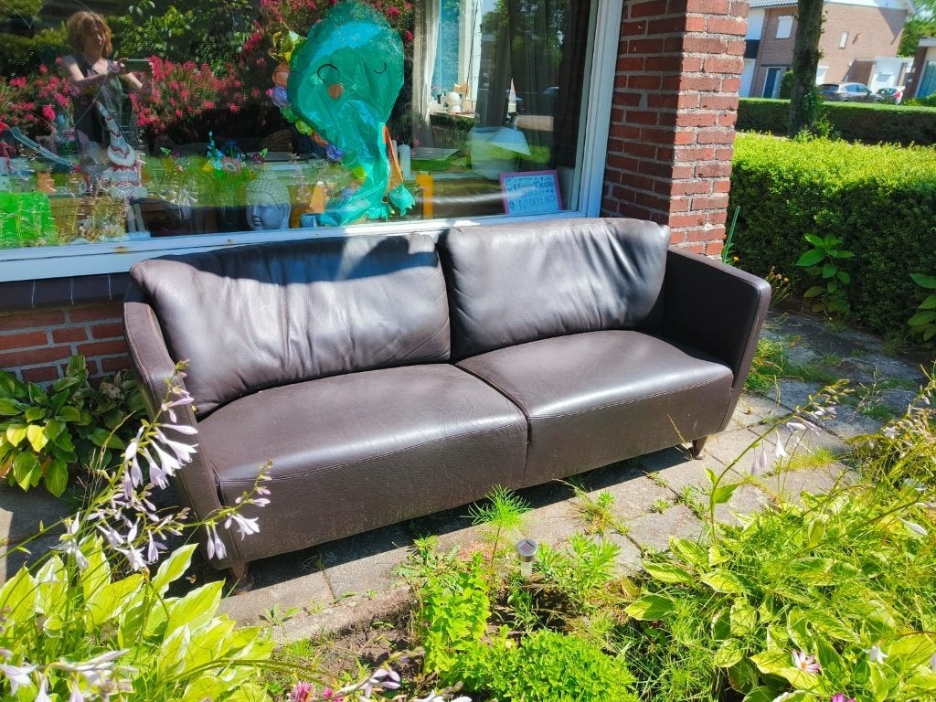 Braun leather sofa, Huis en Inrichting, Ophalen, 75 tot 100 cm, 250 tot 300 cm
