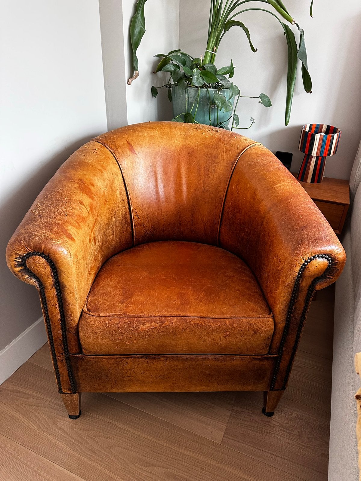 2 x vintage leren fauteils | Stoel leer | Totaalprijs, Ophalen, Gebruikt, Leer, 75 tot 100 cm