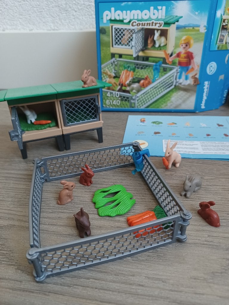 Playmobil Country Konijnenhok met buitenren - 6140, Complete set, Ophalen of Verzenden, Zo goed als nieuw, Country