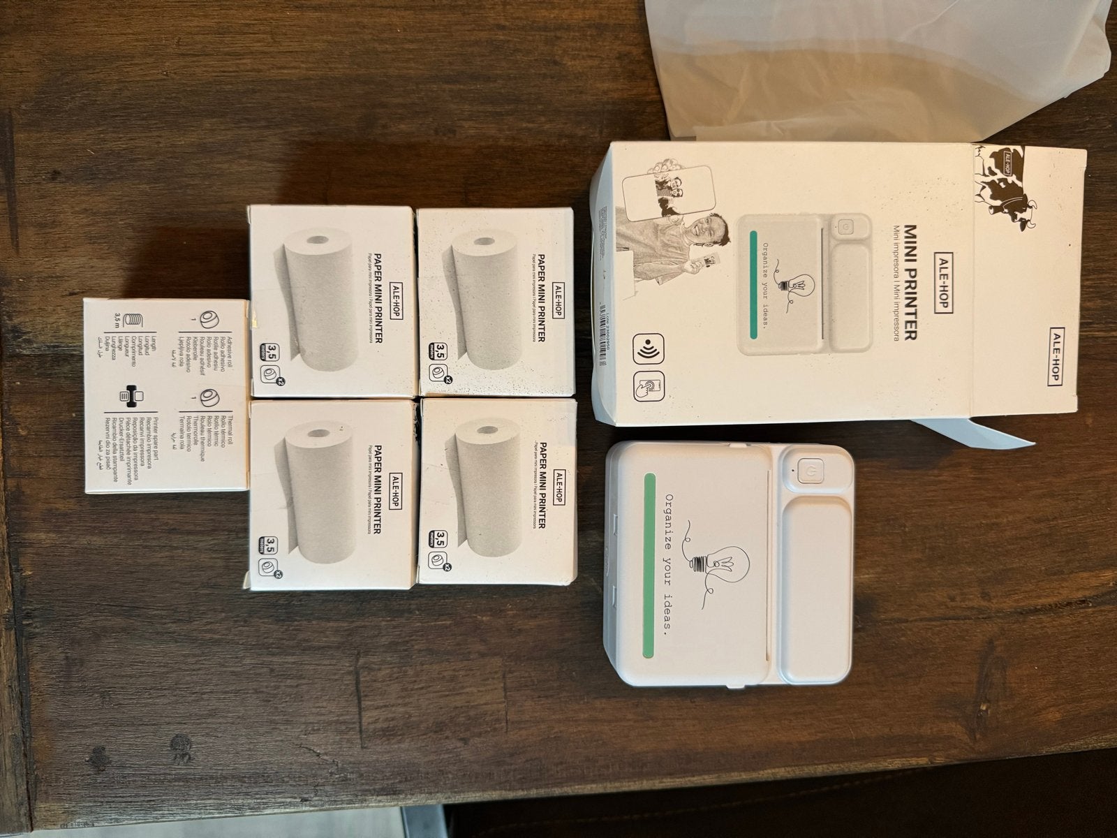 ALE-HOP Mini Printer met 4 rollen papier - Nieuw, Computers en Software, Zwart-en-wit printen, Printer, Nieuw, Ophalen of Verzenden