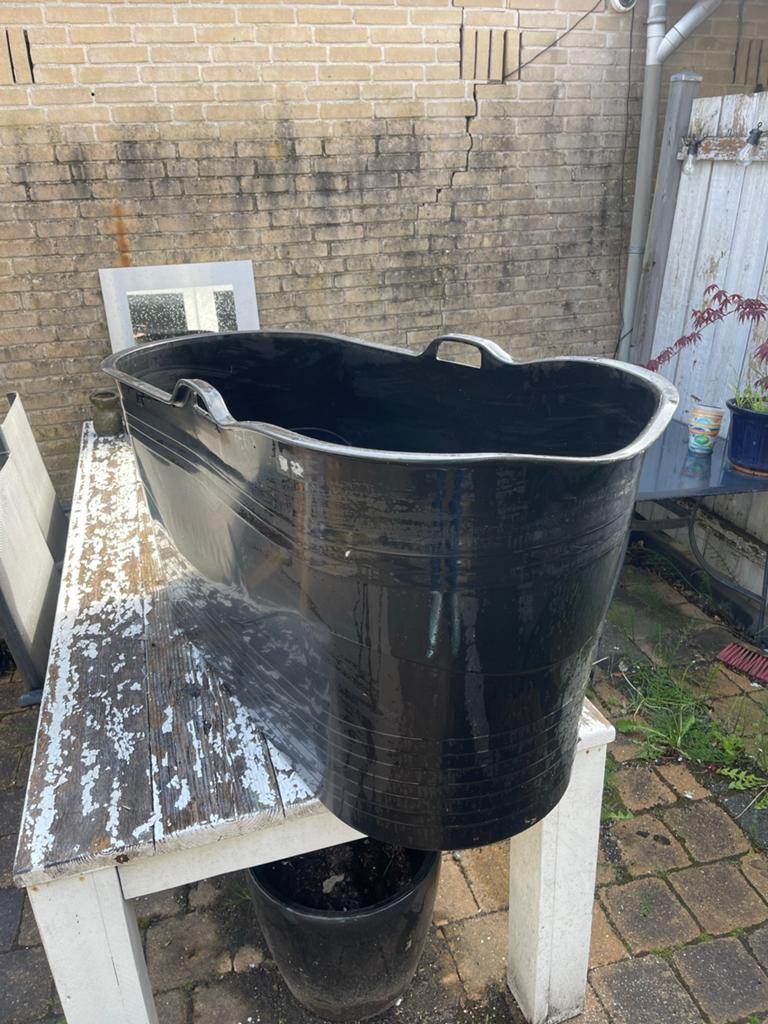 Zwarte kunststof kuip/ijsbad met kraantje, 185 liter, Ophalen, Kunststof, Gebruikt, Met kraantje