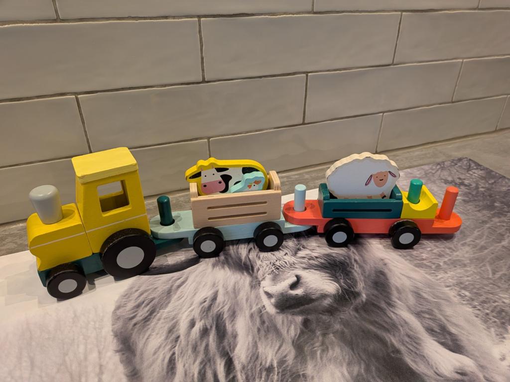 Houten trein met dieren van Hema, Kinderen en Baby's, Speelgoed | Houten speelgoed, Ophalen, Gebruikt, Duw- of Trekspeelgoed
