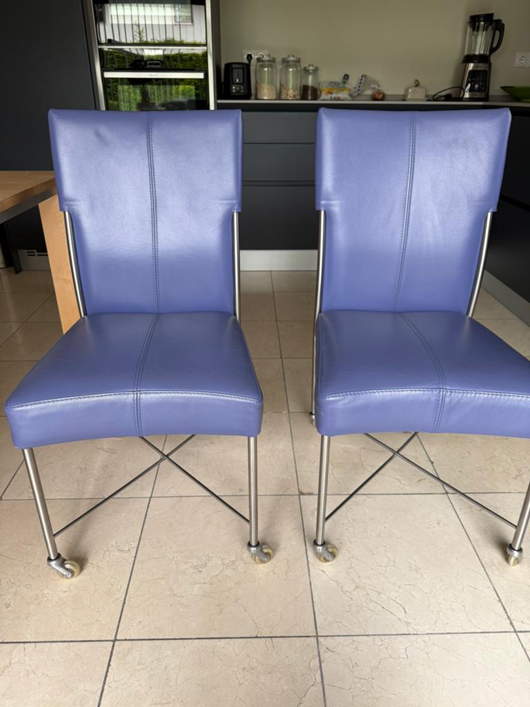 2 Bert Plantagie eetkamer stoelen op wielen, Huis en Inrichting, Stoelen, Ophalen, Gebruikt, Twee, Overige kleuren