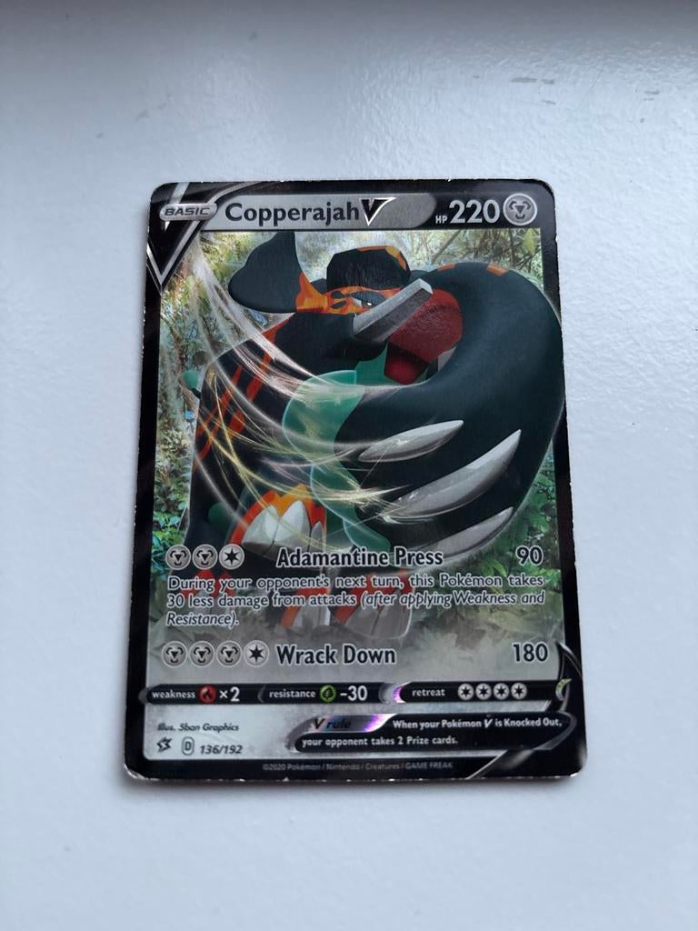 Pokémon Kaart: Copperajah V (136/192) - Zo goed als nieuw, Ophalen of Verzenden, Zo goed als nieuw, Losse kaart