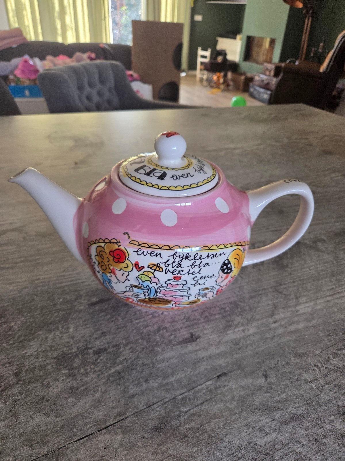Blond Amsterdam theepot - Bla Bla Bla serie, Huis en Inrichting, Ophalen, Zo goed als nieuw, Theepot, Aardewerk