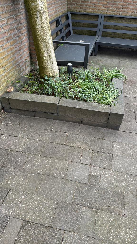 Borderrand stapelblokken antraciet 15x15x60 en 15x15x30 cm, Ophalen, Steen, Gebruikt, Minder dan 30 cm