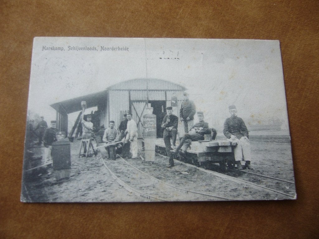 HARSKAMP  =  SCHIJVENLOODS - NOORDHEIDE    BRIEFKAART 1908, Verzamelen, Ophalen of Verzenden, Voor 1920, Gelopen, Gelderland