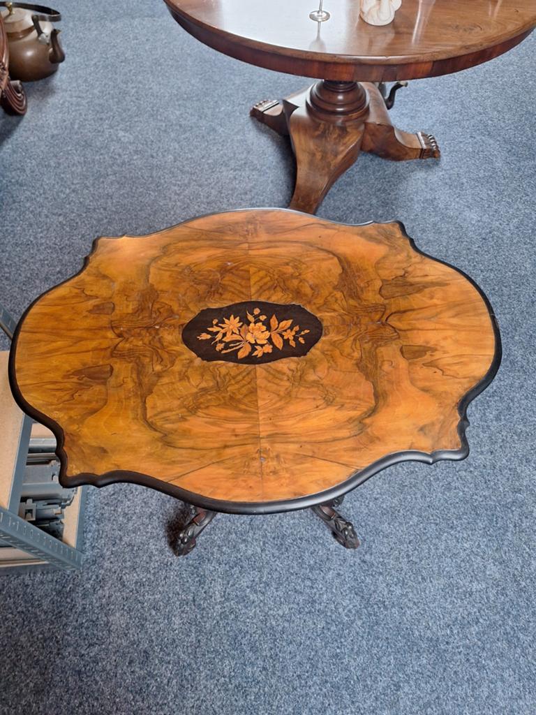 Mooi Willem III spinnenkop tafelje met inlegwerk. 150  euro, Antiek en Kunst, Ophalen