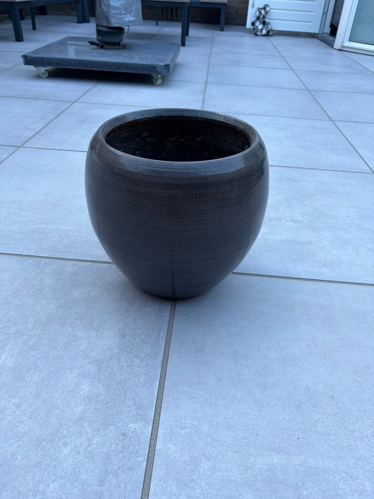 Bloempot plantenpot keramiek D:24 H:30, Rond, Binnen, Zo goed als nieuw, Minder dan 40 cm