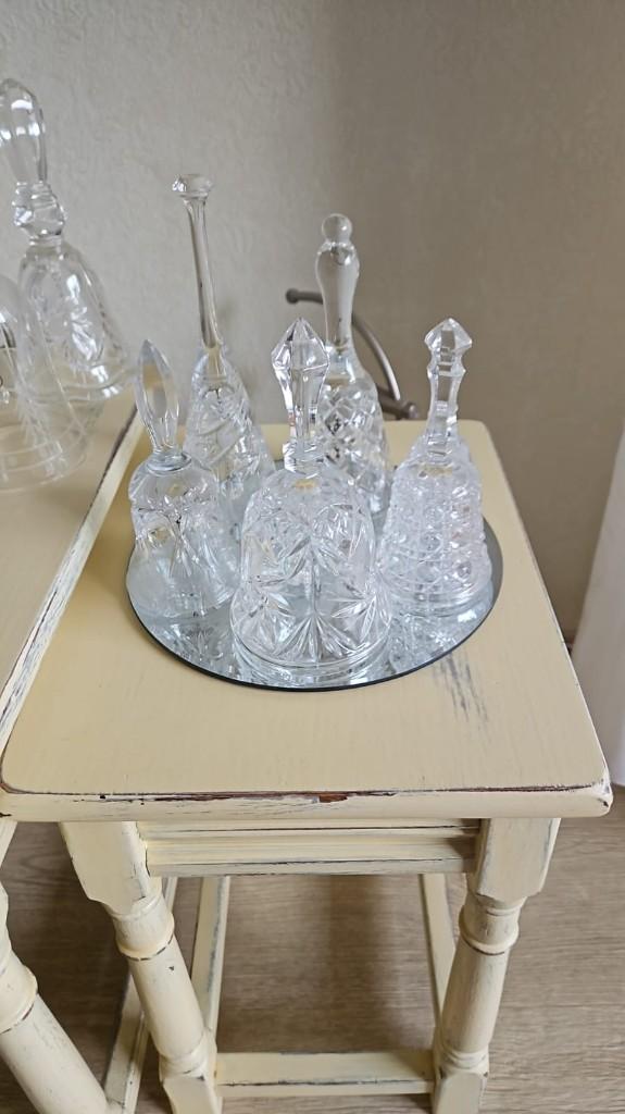 tafelbellen complete collectie meeste kristal antiek puntgaa, Ophalen of Verzenden