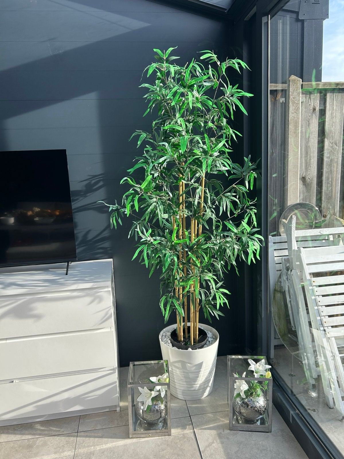 Grote Kunst Bamboe Plant - Realistisch en Onderhoudsvrij, Binnen, Groen, Kunstplant, Ophalen of Verzenden