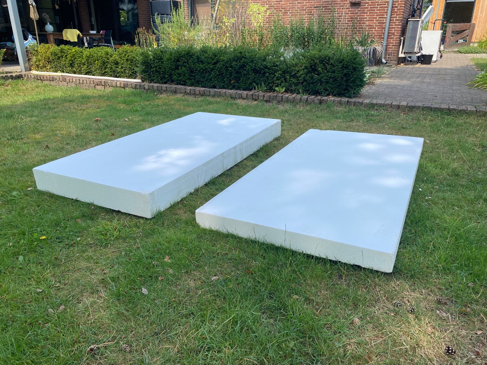 Tempex isolatieplaten (EPS) – 2 stuks, 1 x 2 meter, Zo goed als nieuw, 15 m² of meer, Vloerisolatie, Piepschuim (Tempex)