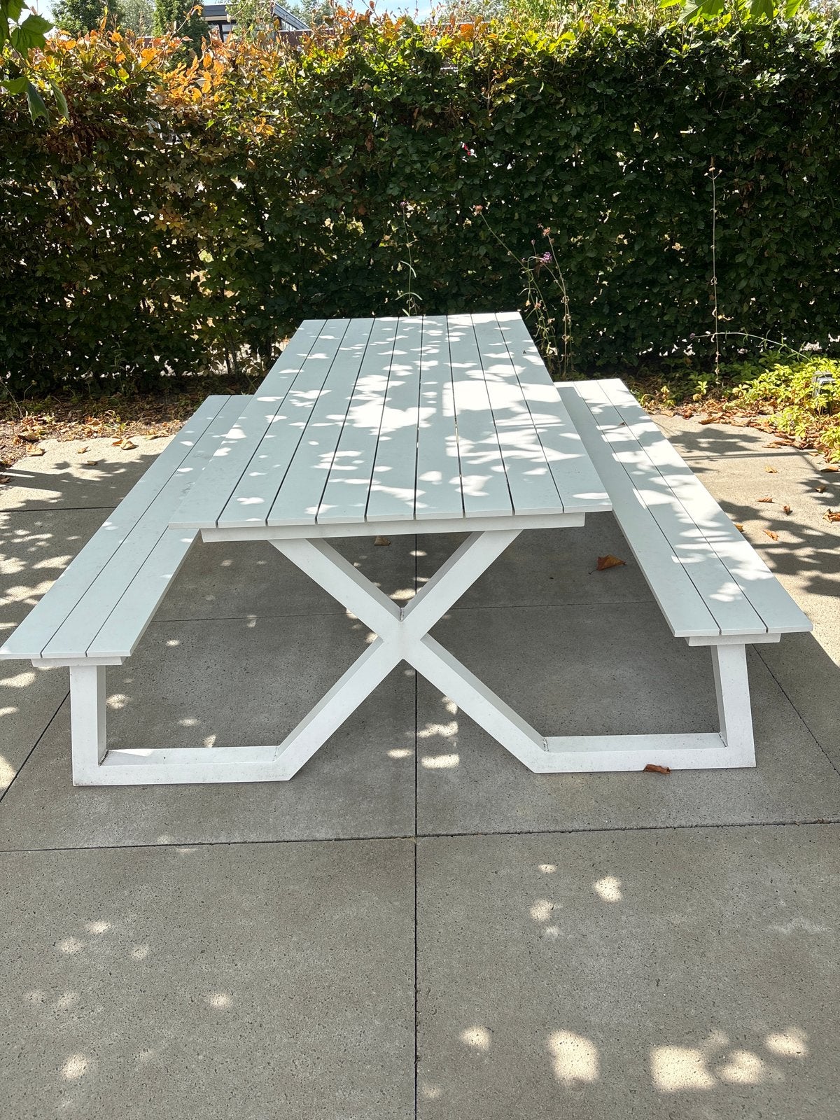 Vinci aluminium picknickbank - wit, Ophalen, Gebruikt, Rechthoekig, Aluminium