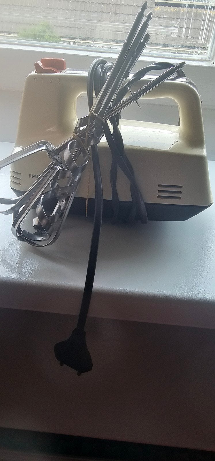 Vintage Philips Handmixer met Gardes - Werkend, Ophalen of Verzenden, Gebruikt, 3 snelheden of meer