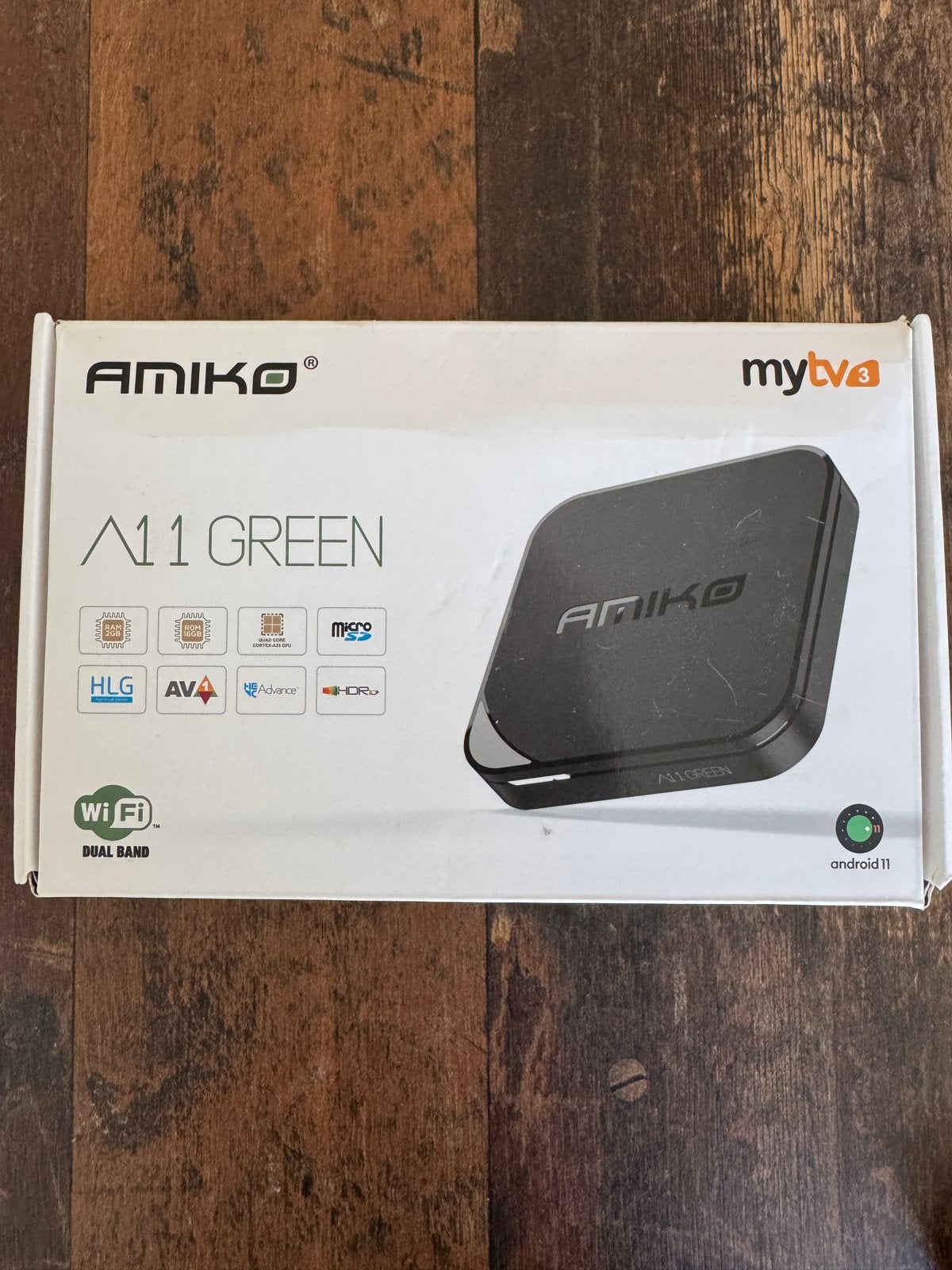 Amiko A11 Green Android 11 IPTV Box - Nieuwstaat, Ophalen of Verzenden, Zo goed als nieuw, Decoder