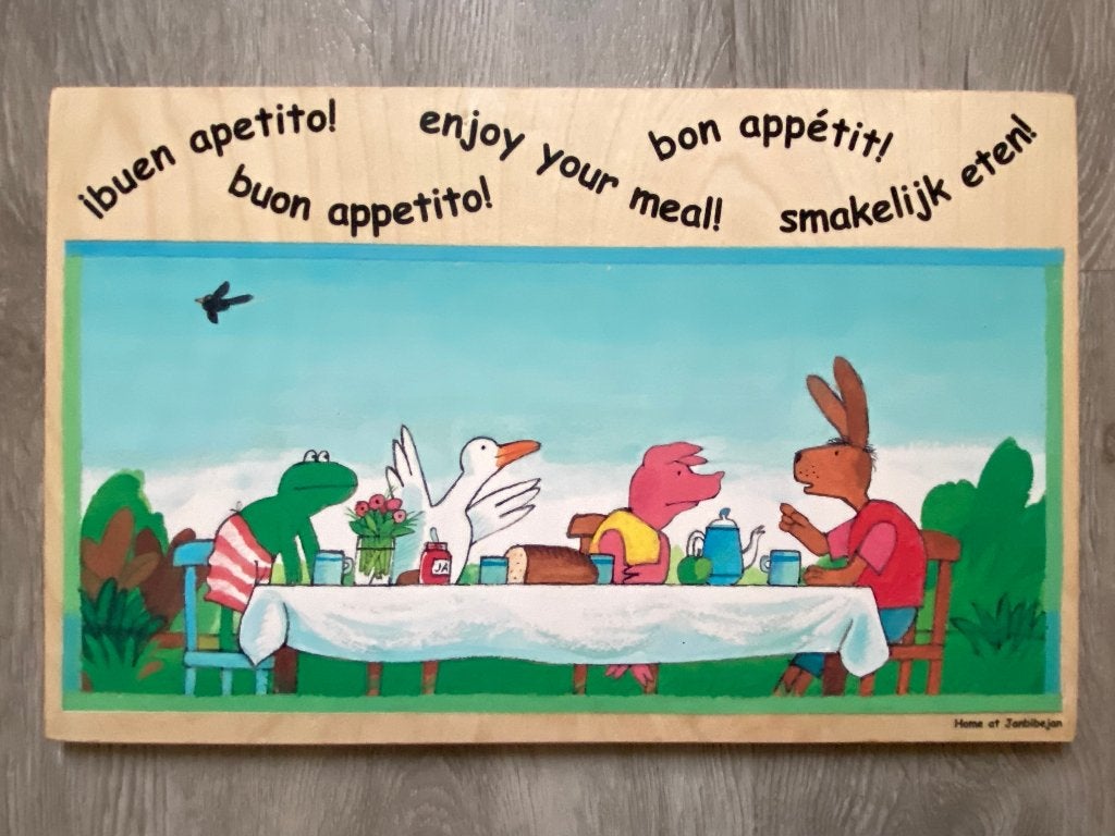 Houten Kikker en zijn vriendjes plank, Kinderen en Baby's, Ophalen of Verzenden, Gebruikt