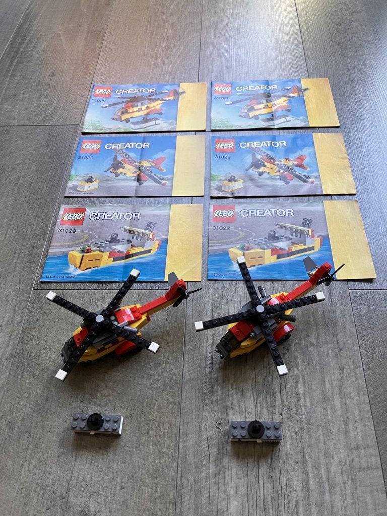 LEGO Creator 3-in-1 31029 Vrachthelikopter: 2 exemplaren, Lego, Inclusief instructies, Ophalen of Verzenden, Zo goed als nieuw