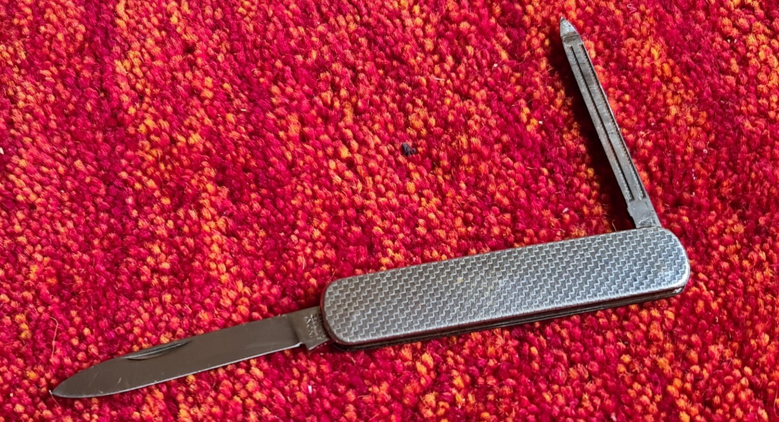 Vintage INOX Solingen Germany zakmes met vijl, Ophalen of Verzenden