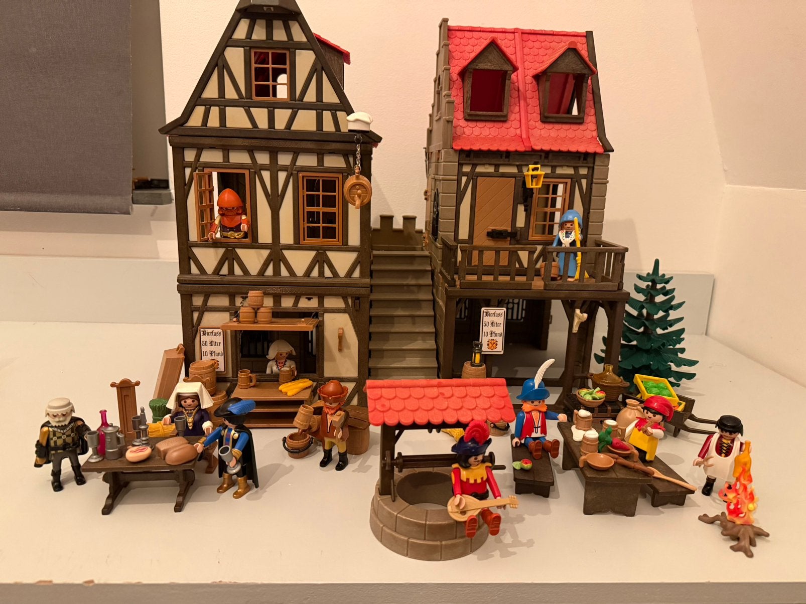 Playmobil kasteel ridders vakwerkhuis bierbrouwerij, Gebruikt, Gebouw, Complete set, Historisch