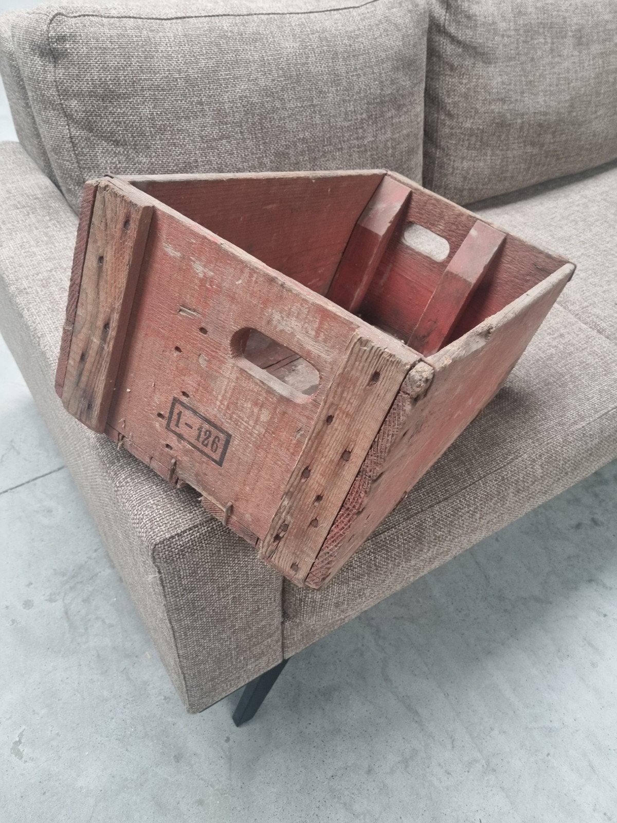 Vintage houten kist -Dommelsch bier, Rood - Decoratief en fu, Antiek en Kunst, Ophalen