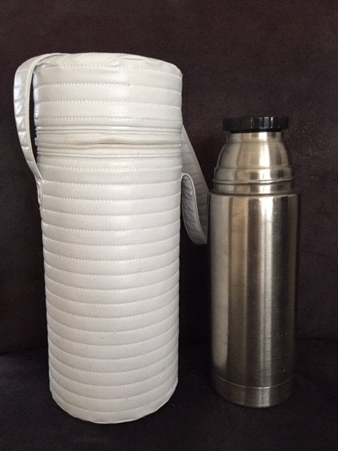 RVS thermosfles met warmhoudtas, Overige typen, Zilver, Ophalen of Verzenden, Zo goed als nieuw