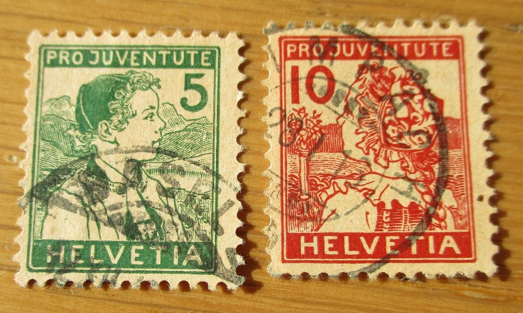 Zwitserland, serie Pro Juventute, Klederdracht, 1915, Ophalen of Verzenden, Gestempeld