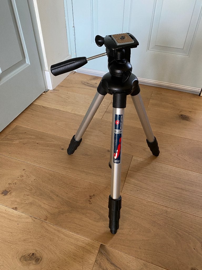 Manfrotto Junior 390 statief / tripod, Flexibele poten, Zo goed als nieuw, 150 tot 175 cm, Manfrotto